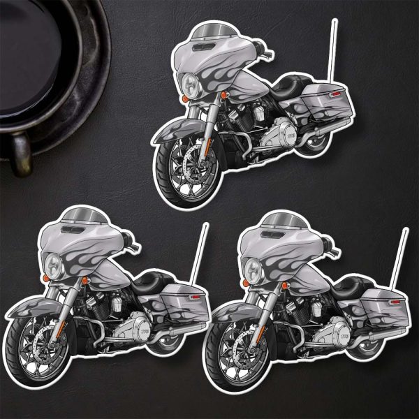 Harley-Davidson Street Glide CVO Stickers 2015 Hard Candy Mercury & Smoky Quartz Flames Merchandise & Clothing