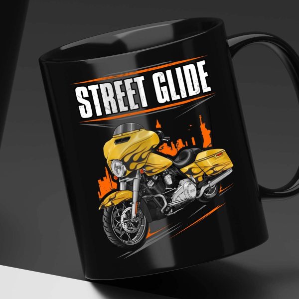 Harley-Davidson Street Glide CVO Mug 2015 Scorching Yellow & Starfire Black Flames Merchandise & Clothing