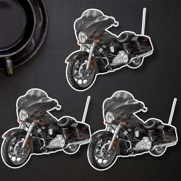 Harley-Davidson Street Glide CVO Stickers 2015 Starfire Black & Gold Dust Flames Merchandise & Clothing