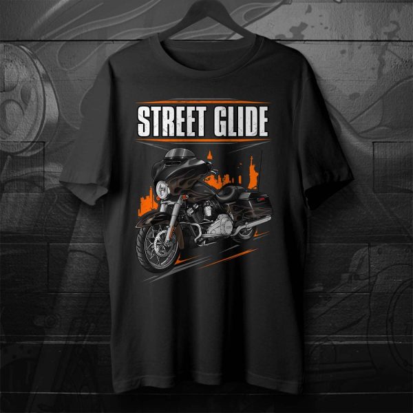 Harley-Davidson Street Glide CVO T-shirt 2015 Starfire Black & Gold Dust Flames Merchandise & Clothing