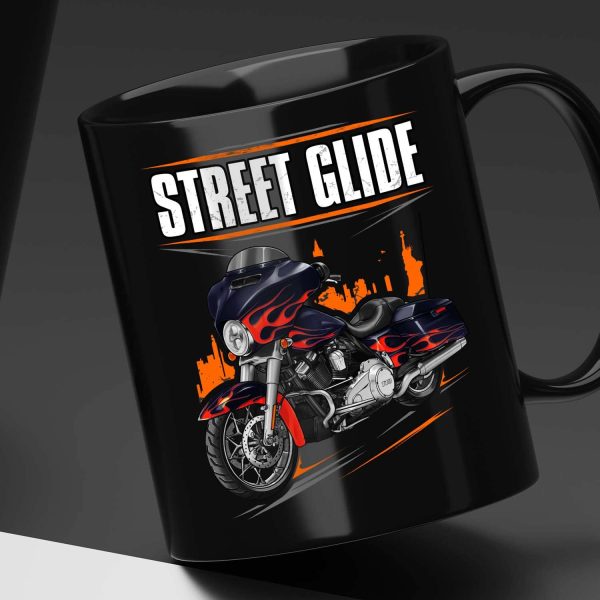 Harley-Davidson Street Glide CVO Mug 2015 Ultraviolet Blue & Molten Lava Flames Merchandise & Clothing