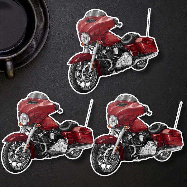 Harley-Davidson Street Glide CVO Stickers 2016 Atomic Red & Candy Apple Flames Merchandise & Clothing