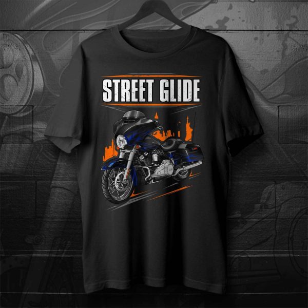 Harley-Davidson Street Glide CVO T-shirt 2016 Black Licorice & Midnight Cobalt Flames Merchandise & Clothing