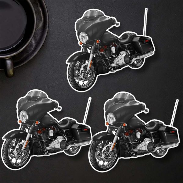 Harley-Davidson Street Glide CVO Stickers 2016 Carbon Crystal & Black Flames Merchandise & Clothing