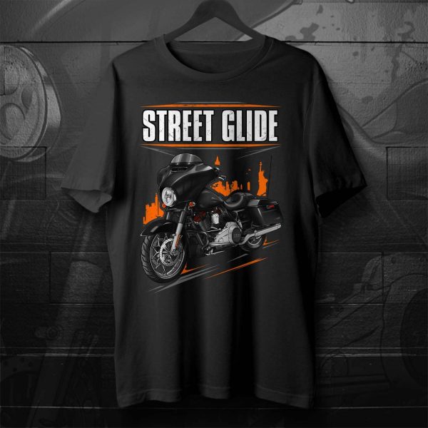 Harley-Davidson Street Glide CVO T-shirt 2016 Carbon Crystal & Black Flames Merchandise & Clothing