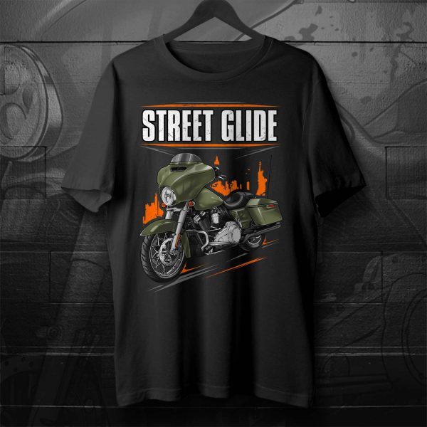 Harley-Davidson Street Glide T-shirt 2016 Olive Gold Clothing & Merchandise
