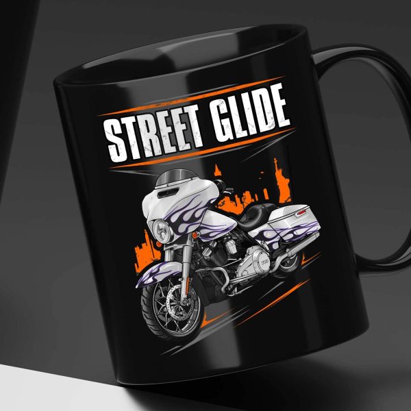 Harley-Davidson Street Glide CVO Mug 2016 White Amethyst & Black Flames Merchandise & Clothing