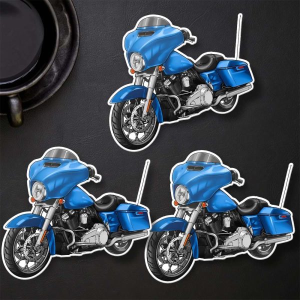 Harley-Davidson Street Glide Stickers 2018 Electric Blue Clothing & Merchandise