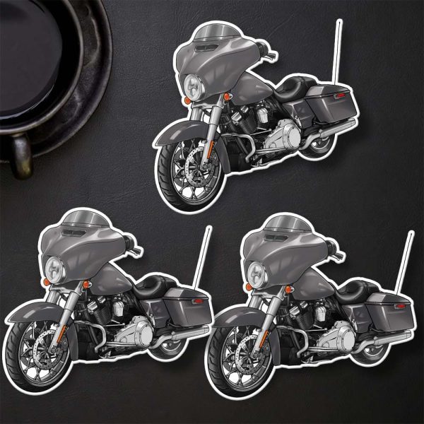 Harley-Davidson Street Glide Stickers 2018 Industrial Gray Denim Clothing & Merchandise