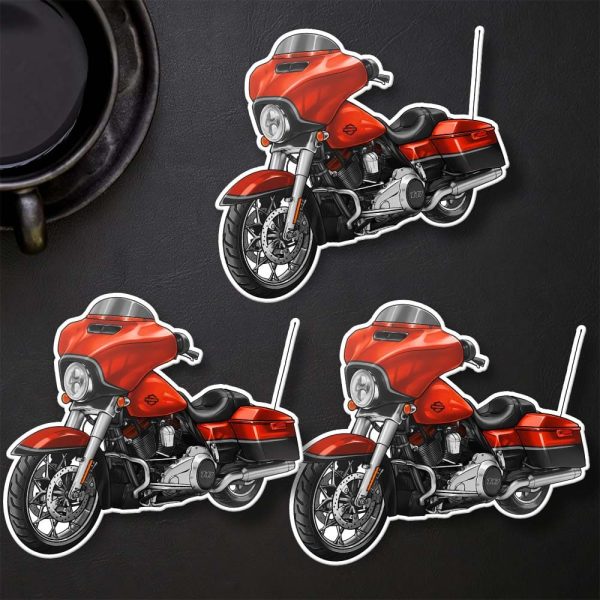 Harley-Davidson Street Glide CVO Stickers 2018 Orange Lava & Black Denim Merchandise & Clothing