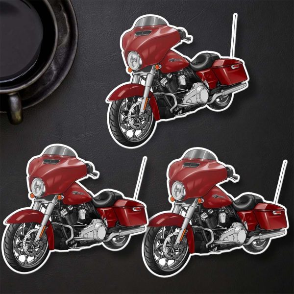 Harley-Davidson Street Glide Stickers 2021 Billiard Red Clothing & Merchandise