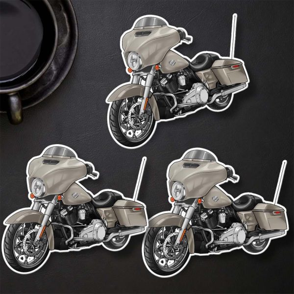 Harley-Davidson Street Glide Special Stickers 2022 White Sand Pearl (Chrome Finish) Merchandise & Clothing