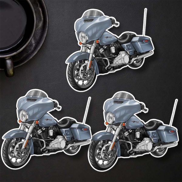 Harley-Davidson Street Glide Stickers 2023 Atlas Silver Metallic Clothing & Merchandise