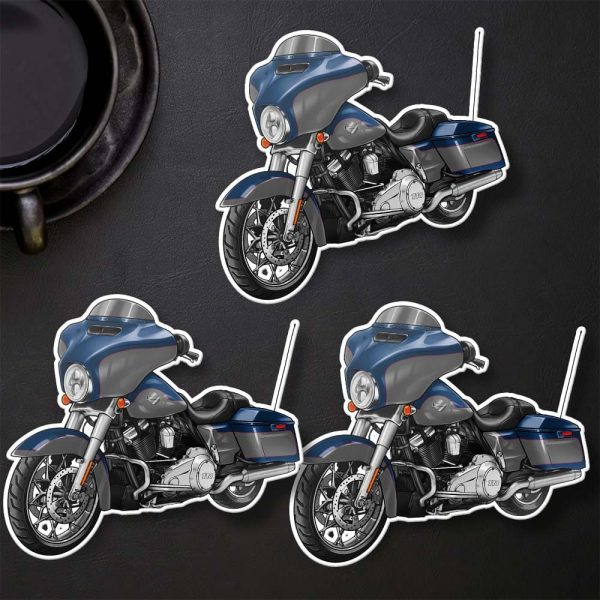 Harley-Davidson Street Glide Special Stickers 2023 Bright Billiard Blue & Billiard Gray (Chrome Finish) Merchandise & Clothing