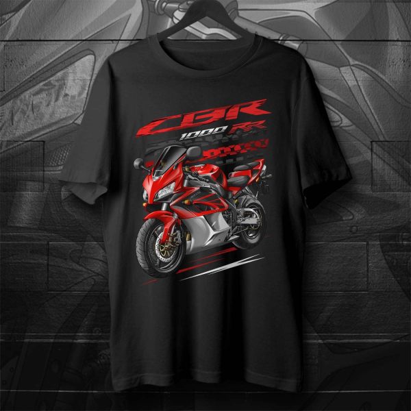 Honda CBR1000RR 2004-2005 T-shirt Red & Black & Silver Merchandise & Clothing