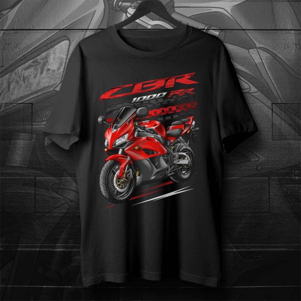 Honda CBR1000RR 2004-2005 T-shirt Red & Black Merchandise & Clothing