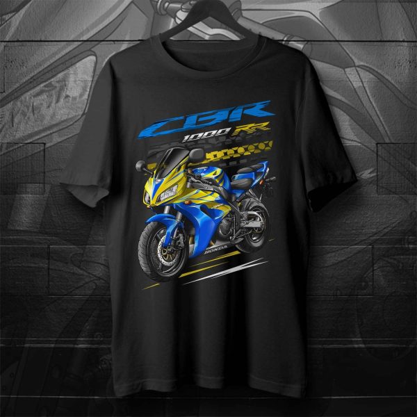 Honda CBR1000RR 2006 T-shirt Candy Blue & Yellow Merchandise & Clothing