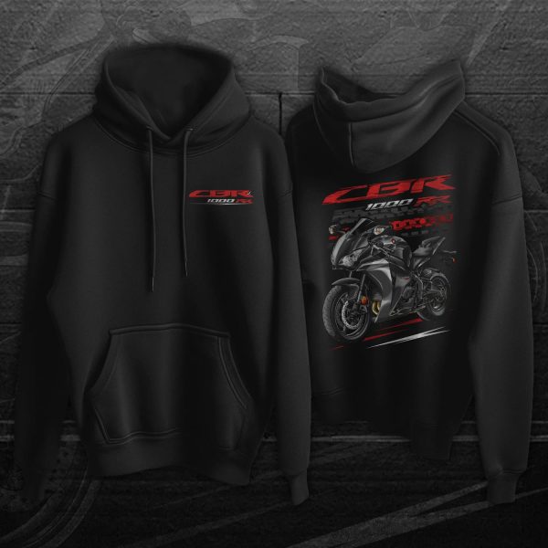 Honda CBR1000RR 2008 Hoodie Black & Metallic Grey Merchandise & Clothing