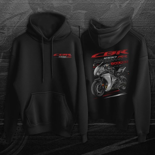 Honda CBR1000RR 2008 Hoodie Black & Metallic Silver Merchandise & Clothing