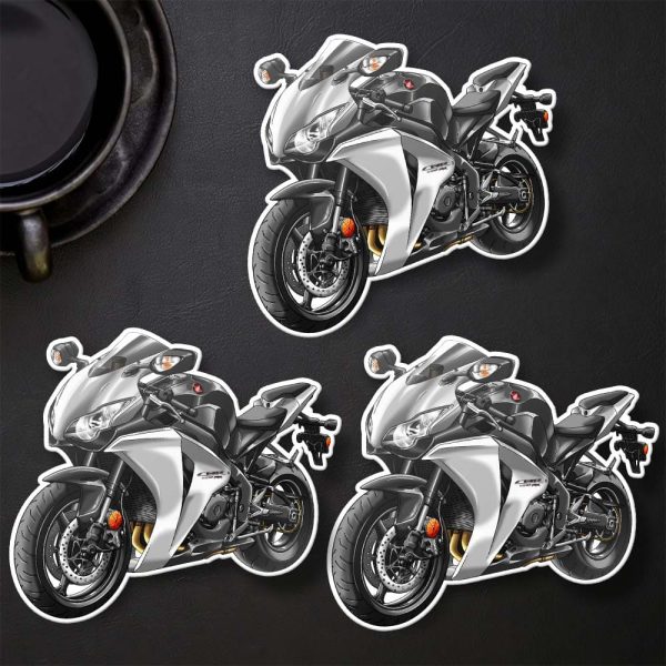 Honda CBR 1000 RR Stickers 2008 Black & Metallic Silver Merchandise & Clothing