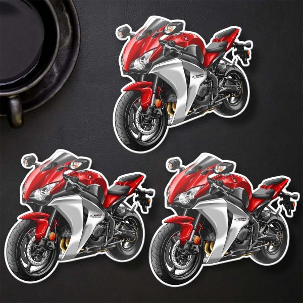 Honda CBR 1000 RR Stickers 2008 Candy Dark Red & Metallic Silver Merchandise & Clothing