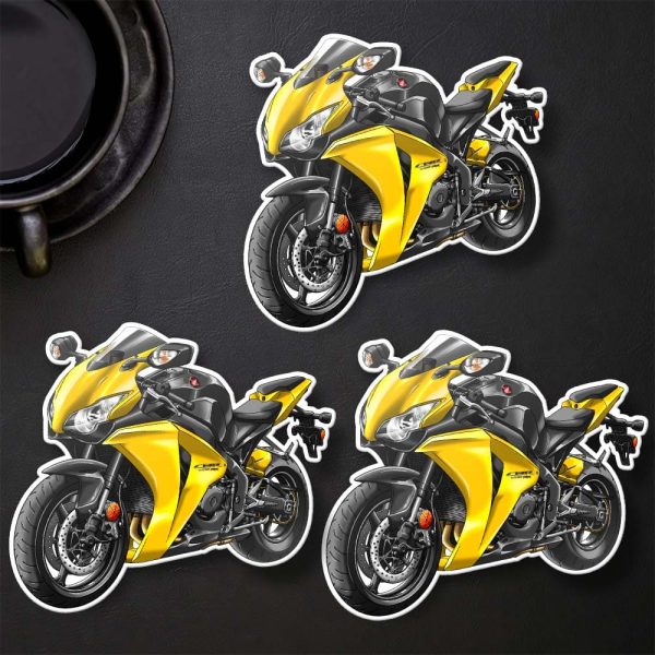 Honda CBR 1000 RR Stickers 2008 Pearl Yellow & Black Merchandise & Clothing