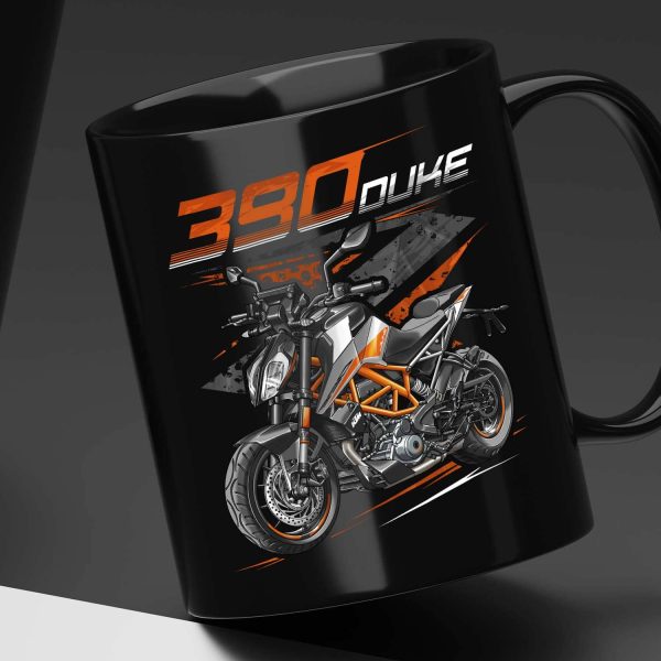 KTM 390 Duke 2021-2022 Black Mug Ceramic White Merchandise & Clothing