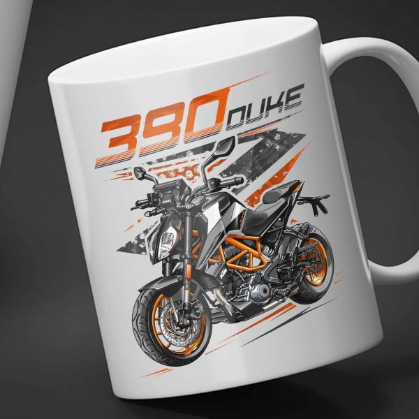 KTM 390 Duke 2021-2022 White Mug Silver Metallic Merchandise & Clothing