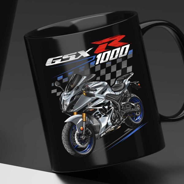 Suzuki GSX-R 1000 Mug 2022 Metallic Matte Black Glass & Matte Mechanical Gray Merchandise & Clothing