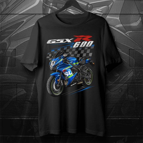 Suzuki GSX-R 600 T-shirt 2017-2018 Metallic Triton Blue Merchandise & Clothing