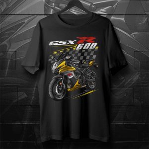 Suzuki GSX-R 600 T-shirt 2017 Glass Sparkle Black & Marble Daytona Yellow Merchandise & Clothing