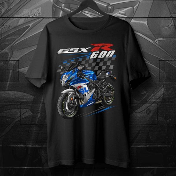 Suzuki GSX-R 600 T-shirt 2021-2022 Metallic Triton Blue & Metallic Mystic Silver Merchandise & Clothing