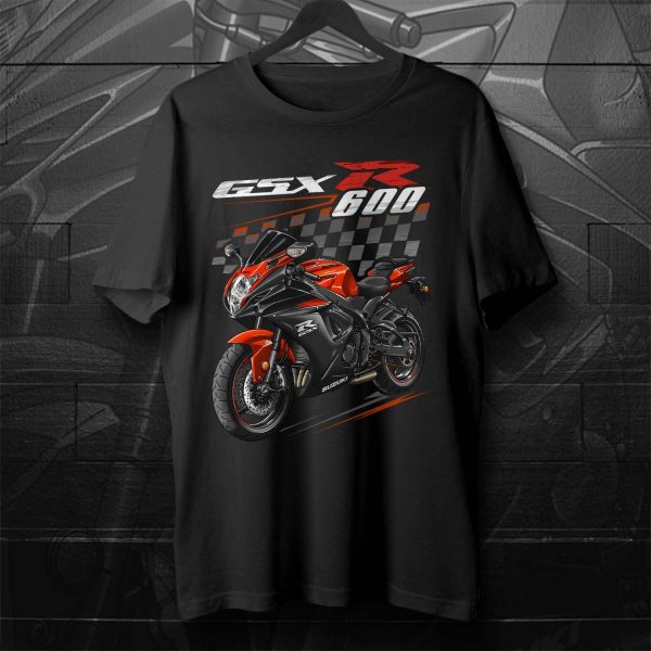 Suzuki GSX-R 600 T-shirt 2022 Glass Blaze Orange & Glass Sparkle Black Merchandise & Clothing