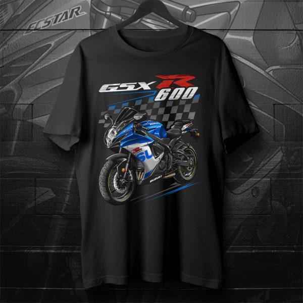 Suzuki GSX-R 600 T-shirt 2023 Metallic Triton Blue & Metallic Mystic Silver Merchandise & Clothing