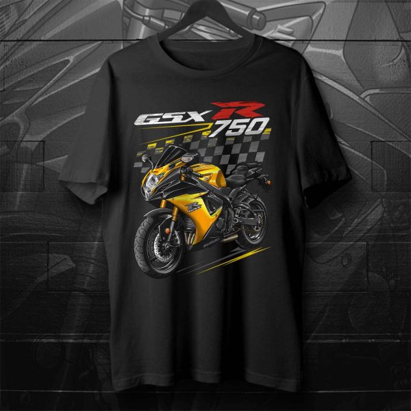 Suzuki GSX-R 750 T-shirt 2012 Daytona Yellow & Glass Sparkle Black Merchandise & Clothing