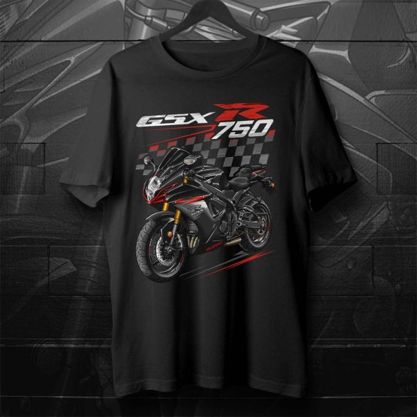 Suzuki GSX-R 750 T-shirt 2012 Matte Shadow Black Metallic & Red Merchandise & Clothing