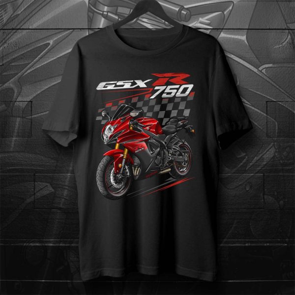 Suzuki GSX-R 750 T-shirt 2014 Candy Daring Red & Glass Sparkle Black Merchandise & Clothing