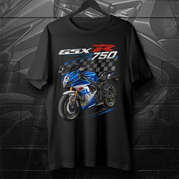 Suzuki GSX-R 750 T-shirt 2021-2022 Metallic Triton Blue & Metallic Mystic Silver Merchandise & Clothing