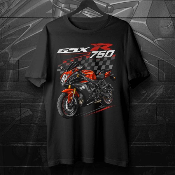 Suzuki GSX-R 750 T-shirt 2022 Glass Blaze Orange & Glass Sparkle Black Merchandise & Clothing