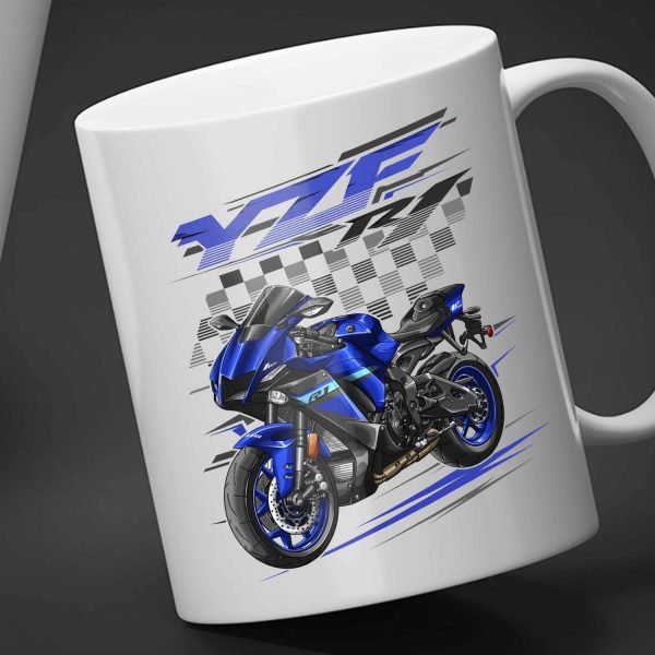 Yamaha YZF-R1 2024 White Mug Team Yamaha Blue Merchandise & Clothing