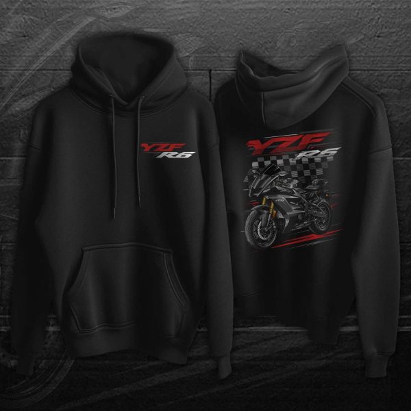 Yamaha YZF R6 2017 Hoodie Matte Black Merchandise & Clothing