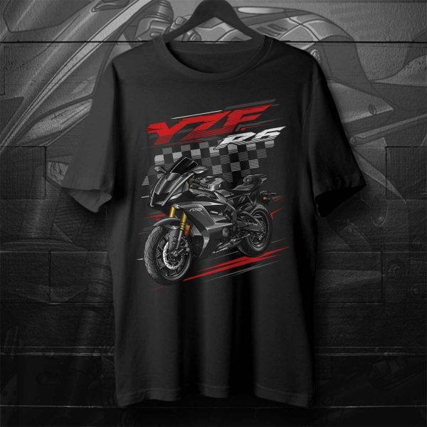 Yamaha YZF R6 2017 T-shirt Matte Black Merchandise & Clothing