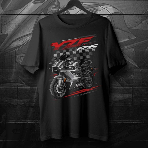 Yamaha YZF R6 2018-2019 T-shirt Matte Gray Merchandise & Clothing