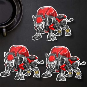 Ducati Diavel V4 Bull Stickers Classic Red Clothing & Merchandise Motorcycle Apparel