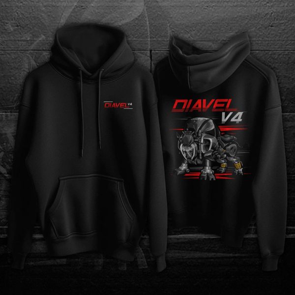 Ducati Diavel V4 Bull Hoodie Thrilling Black Clothing & Merchandise Motorcycle Apparel
