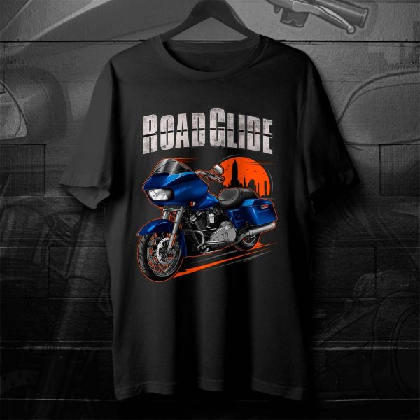 Harley Road Glide T-shirt 2017 Superior Blue Merchandise & Clothing Motorcycle Apparel