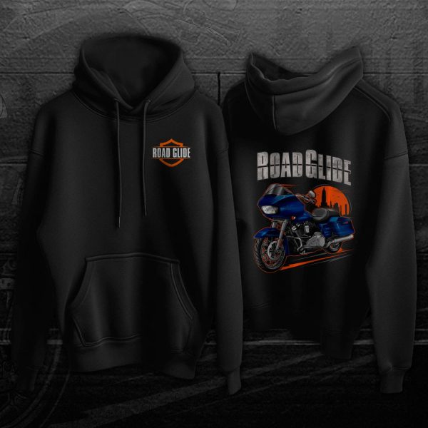 Harley Road Glide Hoodie 2019 Blue Max Merchandise & Clothing Motorcycle Apparel