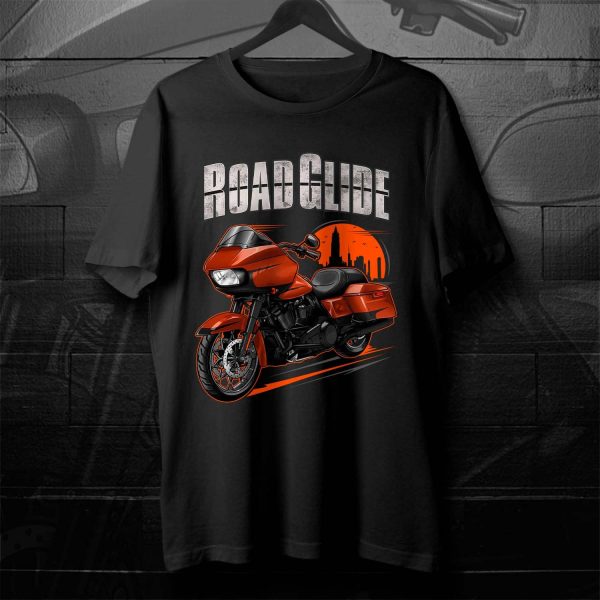 Harley Road Glide Special T-shirt 2019 Scorched Orange & Black Denim Merchandise & Clothing Motorcycle Apparel