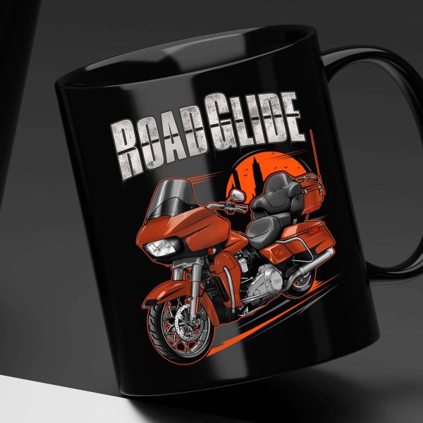 Harley Road Glide Ultra Mug 2019 Ultra Scorched Orange & Black Denim Merchandise & Clothing Motorcycle Apparel