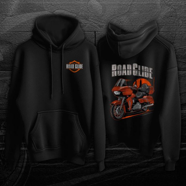 Harley Road Glide Ultra Hoodie 2019 Ultra Scorched Orange & Black Denim Merchandise & Clothing Motorcycle Apparel